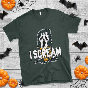 Funny Halloween Ghost Horror Face T Shirt I Scream Ice Cream Slasher Pun TS11 Dark Forest Green Print Your Wear
