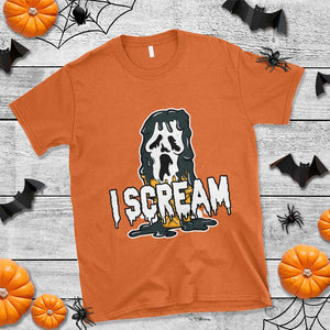 Funny Halloween Ghost Horror Face T Shirt I Scream Ice Cream Slasher Pun TS11 Orange Print Your Wear