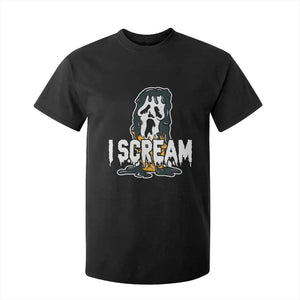 Funny Halloween Ghost Horror Face T Shirt For Kid I Scream Ice Cream Slasher Pun TS11 Black Print Your Wear