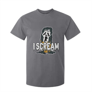 Funny Halloween Ghost Horror Face T Shirt For Kid I Scream Ice Cream Slasher Pun TS11 Charcoal Print Your Wear