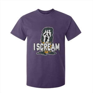 Funny Halloween Ghost Horror Face T Shirt For Kid I Scream Ice Cream Slasher Pun TS11 Purple Print Your Wear