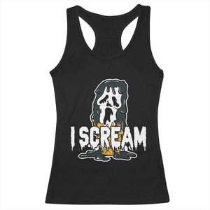 Funny Halloween Ghost Horror Face Racerback Tank Top I Scream Ice Cream Slasher Pun TS11 Black Print Your Wear