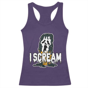 Funny Halloween Ghost Horror Face Racerback Tank Top I Scream Ice Cream Slasher Pun TS11 Purple Print Your Wear