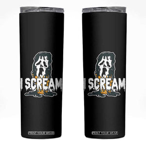 Funny Halloween Ghost Horror Face Skinny Tumbler I Scream Ice Cream Slasher Pun TS11 Black Print Your Wear