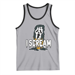 Funny Halloween Ghost Horror Face Tank Top I Scream Ice Cream Slasher Pun TS11 Athletic Heather Black Print Your Wear