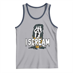 Funny Halloween Ghost Horror Face Tank Top I Scream Ice Cream Slasher Pun TS11 Athletic Heather Navy Print Your Wear