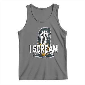 Funny Halloween Ghost Horror Face Tank Top I Scream Ice Cream Slasher Pun TS11 Black Heather Print Your Wear
