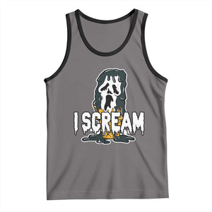 Funny Halloween Ghost Horror Face Tank Top I Scream Ice Cream Slasher Pun TS11 Deep Heather Black Print Your Wear