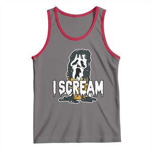 Funny Halloween Ghost Horror Face Tank Top I Scream Ice Cream Slasher Pun TS11 Deep Heather Red Print Your Wear