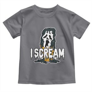 Funny Halloween Ghost Horror Face Toddler T Shirt I Scream Ice Cream Slasher Pun TS11 Charcoal Print Your Wear