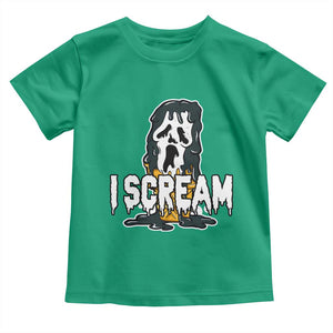 Funny Halloween Ghost Horror Face Toddler T Shirt I Scream Ice Cream Slasher Pun TS11 Irish Green Print Your Wear