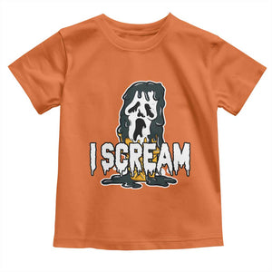 Funny Halloween Ghost Horror Face Toddler T Shirt I Scream Ice Cream Slasher Pun TS11 Orange Print Your Wear