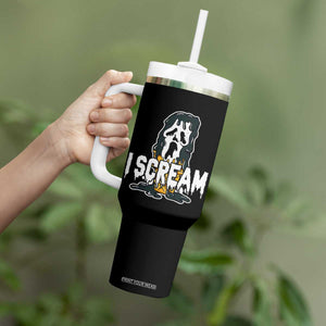 Funny Halloween Ghost Horror Face Tumbler With Handle I Scream Ice Cream Slasher Pun TS11 Print Your Wear