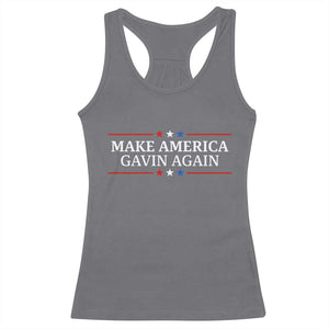Make America Gavin Again Racerback Tank Top Gavin Newsom Support Stars And Stripes TS11 Charcoal Print Your Wear
