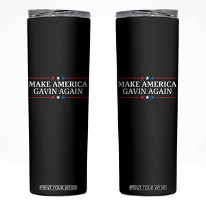 Make America Gavin Again Skinny Tumbler Gavin Newsom Support Stars And Stripes TS11 Black Print Your Wear