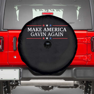 Make America Gavin Again Spare Tire Cover Gavin Newsom Support Stars And Stripes TS11 Black Print Your Wear