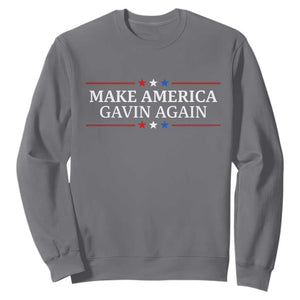 Make America Gavin Again Sweatshirt Gavin Newsom Support Stars And Stripes TS11 Charcoal Print Your Wear