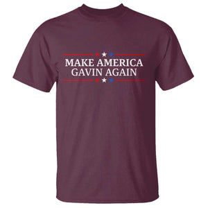 Make America Gavin Again T Shirt Gavin Newsom Support Stars And Stripes TS11 Maroon Print Your Wear