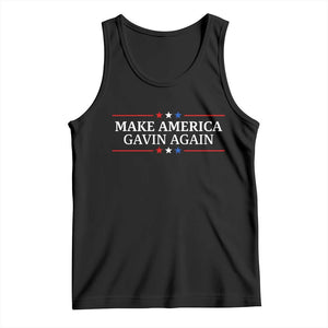 Make America Gavin Again Tank Top Gavin Newsom Support Stars And Stripes TS11 Black Print Your Wear