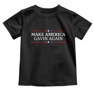 Make America Gavin Again Toddler T Shirt Gavin Newsom Support Stars And Stripes TS11 Black Print Your Wear