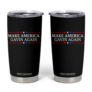 Make America Gavin Again Tumbler Cup Gavin Newsom Support Stars And Stripes TS11 Black Print Your Wear