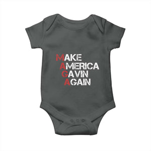 Make America Gavin Again Baby Onesie Gavin Newsom Support TS11 Dark Heather Print Your Wear