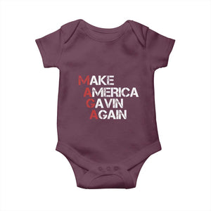 Make America Gavin Again Baby Onesie Gavin Newsom Support TS11 Maroon Print Your Wear