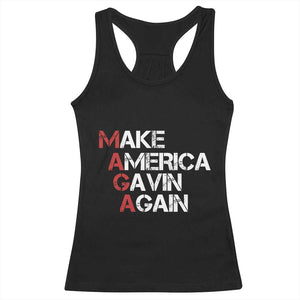 Make America Gavin Again Racerback Tank Top Gavin Newsom Support TS11 Black Print Your Wear
