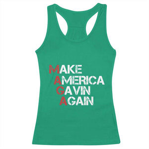 Make America Gavin Again Racerback Tank Top Gavin Newsom Support TS11 Irish Green Print Your Wear