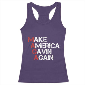 Make America Gavin Again Racerback Tank Top Gavin Newsom Support TS11 Purple Print Your Wear
