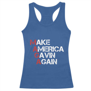 Make America Gavin Again Racerback Tank Top Gavin Newsom Support TS11 Royal Blue Print Your Wear
