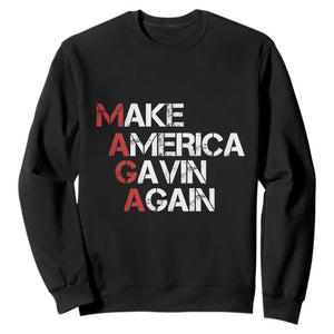 Make America Gavin Again Sweatshirt Gavin Newsom Support TS11 Black Print Your Wear