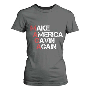 Make America Gavin Again T Shirt For Women Gavin Newsom Support TS11 Dark Heather Print Your Wear