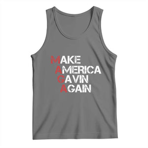 Make America Gavin Again Tank Top Gavin Newsom Support TS11 Black Heather Print Your Wear