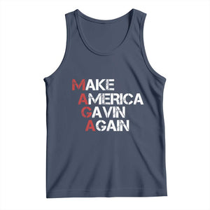 Make America Gavin Again Tank Top Gavin Newsom Support TS11 Navy Print Your Wear
