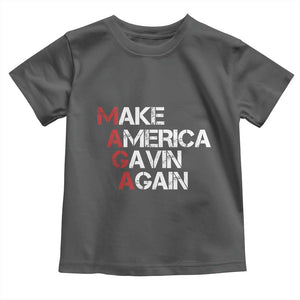 Make America Gavin Again Toddler T Shirt Gavin Newsom Support TS11 Dark Heather Print Your Wear