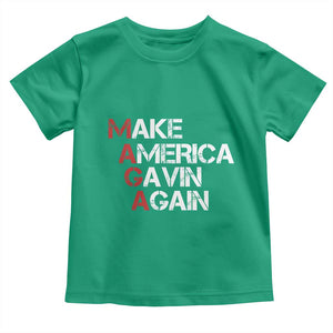 Make America Gavin Again Toddler T Shirt Gavin Newsom Support TS11 Irish Green Print Your Wear