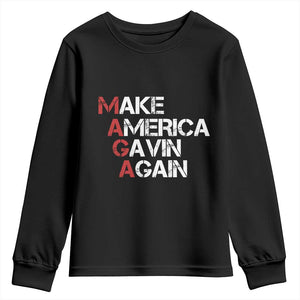 Make America Gavin Again Youth Sweatshirt Gavin Newsom Support TS11 Black Print Your Wear