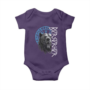 Viking Berserker Bear Warrior Odin Runes Nordic Compass Baby Onesie TS11 Purple Print Your Wear