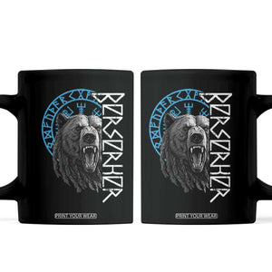 Viking Berserker Bear Warrior Odin Runes Nordic Compass Coffee Mug TS11 Black Print Your Wear
