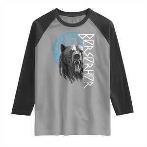Viking Berserker Bear Warrior Odin Runes Nordic Compass Raglan Shirt TS11 Sport Gray Black Print Your Wear