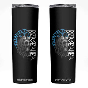 Viking Berserker Bear Warrior Odin Runes Nordic Compass Skinny Tumbler TS11 Black Print Your Wear