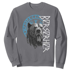 Viking Berserker Bear Warrior Odin Runes Nordic Compass Sweatshirt TS11 Charcoal Print Your Wear
