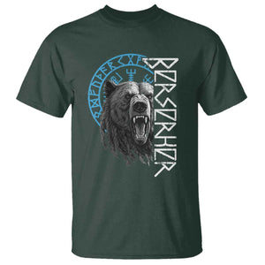Viking Berserker Bear Warrior Odin Runes Nordic Compass T Shirt TS11 Dark Forest Green Print Your Wear