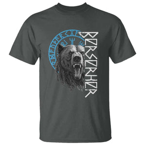 Viking Berserker Bear Warrior Odin Runes Nordic Compass T Shirt TS11 Dark Heather Print Your Wear