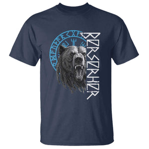 Viking Berserker Bear Warrior Odin Runes Nordic Compass T Shirt TS11 Navy Print Your Wear