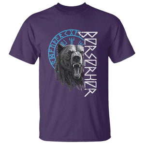 Viking Berserker Bear Warrior Odin Runes Nordic Compass T Shirt TS11 Purple Print Your Wear