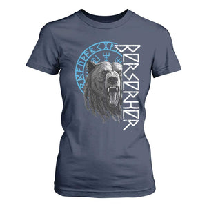 Viking Berserker Bear Warrior Odin Runes Nordic Compass T Shirt For Women TS11 Navy Print Your Wear