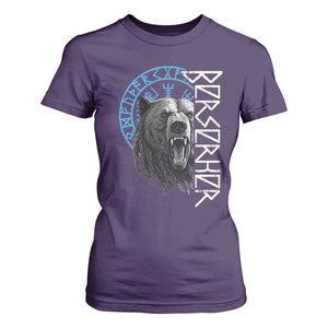 Viking Berserker Bear Warrior Odin Runes Nordic Compass T Shirt For Women TS11 Purple Print Your Wear
