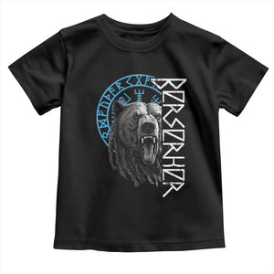 Viking Berserker Bear Warrior Odin Runes Nordic Compass Toddler T Shirt TS11 Black Print Your Wear